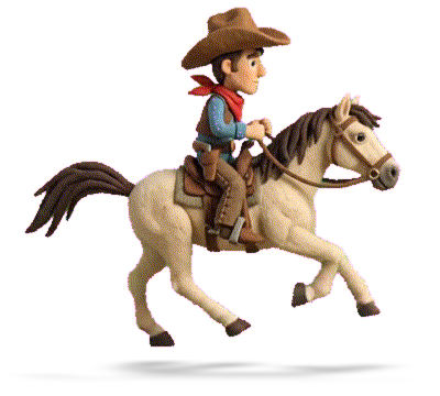 Galopperende cowboy op een paard